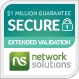 secure site seal issued by network solutions 